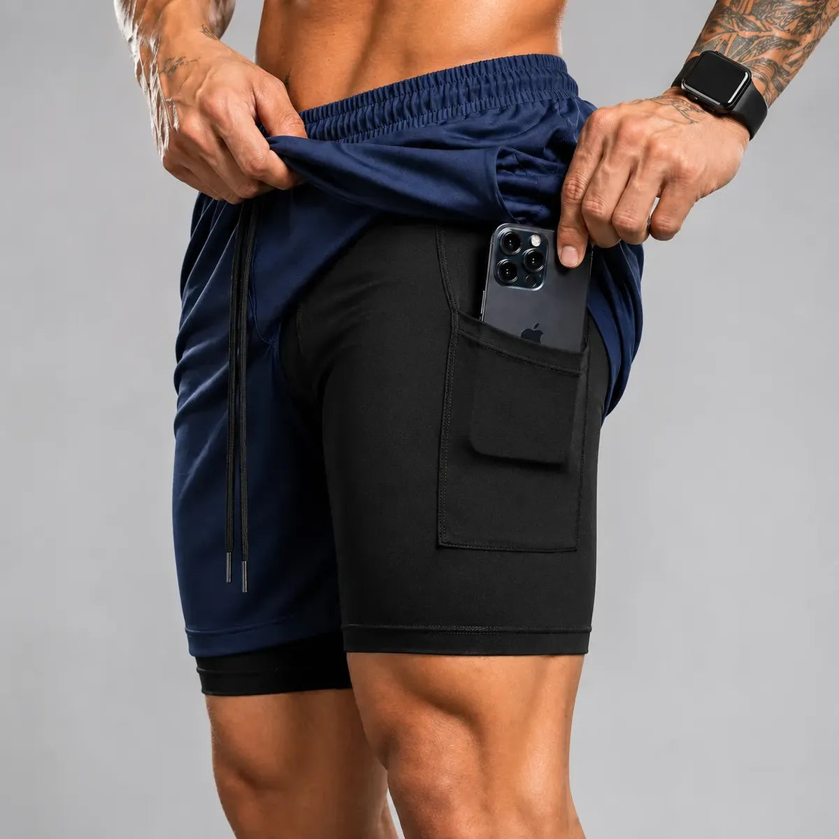 Kit 2x Short Academia 2 em 1